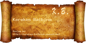 Kerekes Balbina névjegykártya